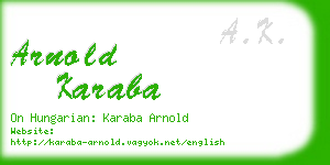 arnold karaba business card